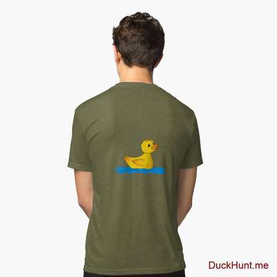 Plastic Duck Green Tri-blend T-Shirt (Back printed) image