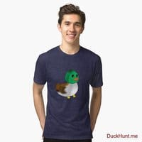 Normal Duck Navy Tri-blend T-Shirt (Front printed)