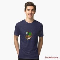 Kamikaze Duck Navy Tri-blend T-Shirt (Front printed)