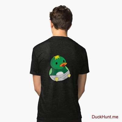 Baby duck Black Tri-blend T-Shirt (Back printed) image