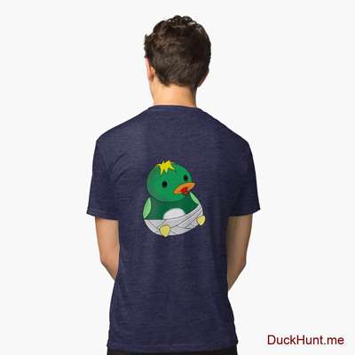 Baby duck Navy Tri-blend T-Shirt (Back printed) image