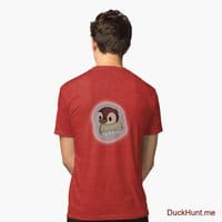 Ghost Duck (foggy) Red Tri-blend T-Shirt (Back printed)