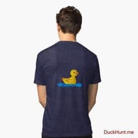 Plastic Duck Navy Tri-blend T-Shirt (Back printed)
