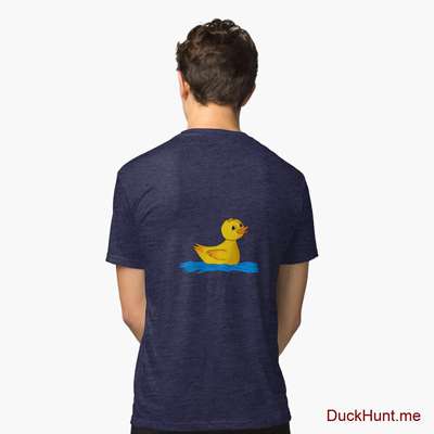 Plastic Duck Navy Tri-blend T-Shirt (Back printed) image
