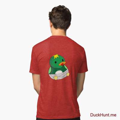 Baby duck Red Tri-blend T-Shirt (Back printed) image