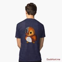 Mechanical Duck Navy Tri-blend T-Shirt (Back printed)