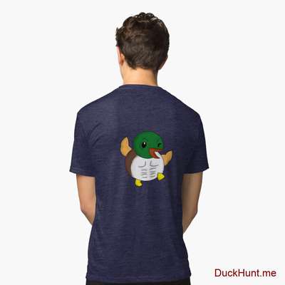 Super duck Navy Tri-blend T-Shirt (Back printed) image