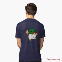Super duck Navy Tri-blend T-Shirt (Back printed)