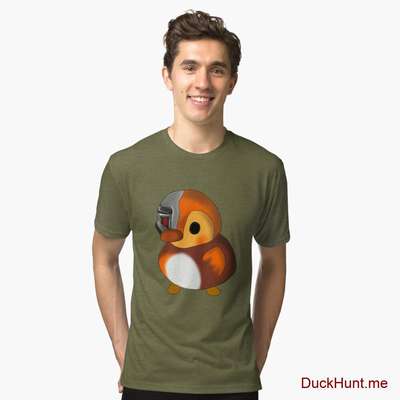 Mechanical Duck Green Tri-blend T-Shirt (Front printed) image
