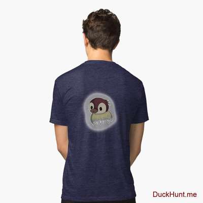 Ghost Duck (foggy) Navy Tri-blend T-Shirt (Back printed) image