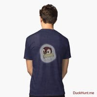 Ghost Duck (foggy) Navy Tri-blend T-Shirt (Back printed)
