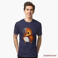 Mechanical Duck Navy Tri-blend T-Shirt (Front printed)