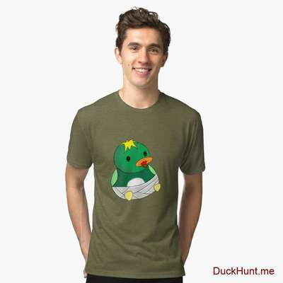 Baby duck Green Tri-blend T-Shirt (Front printed) image