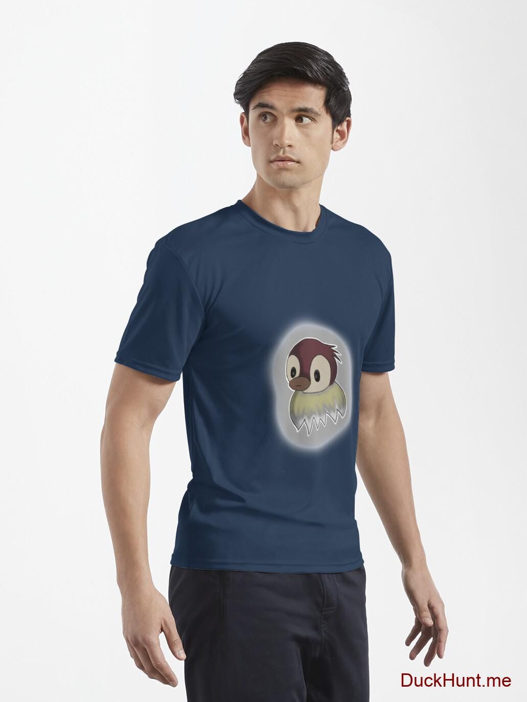 Ghost Duck (foggy) Navy Active T-Shirt (Front printed) alternative image 6