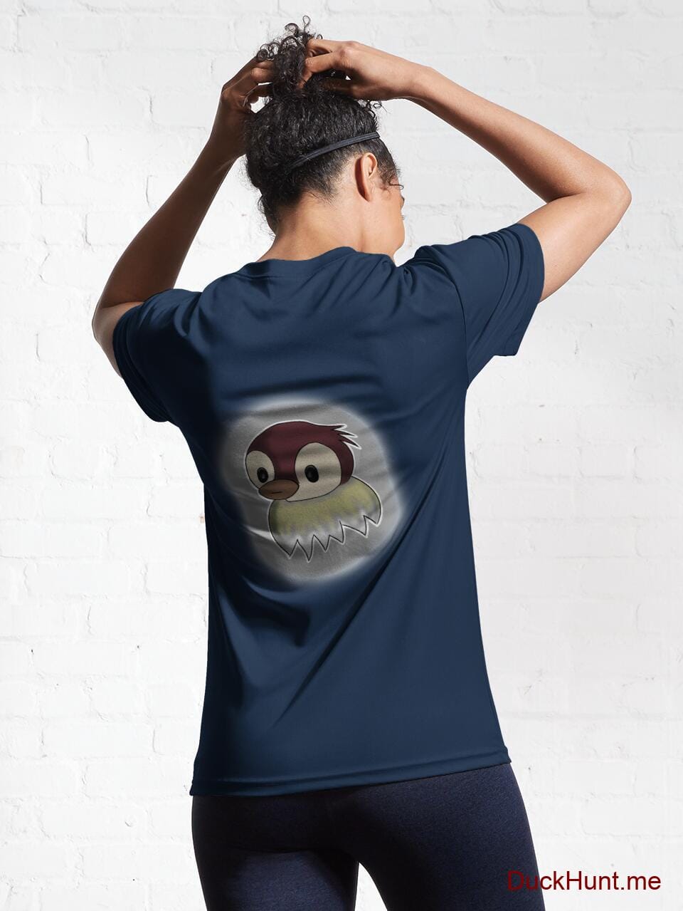 Ghost Duck (foggy) Navy Active T-Shirt (Back printed) alternative image 5