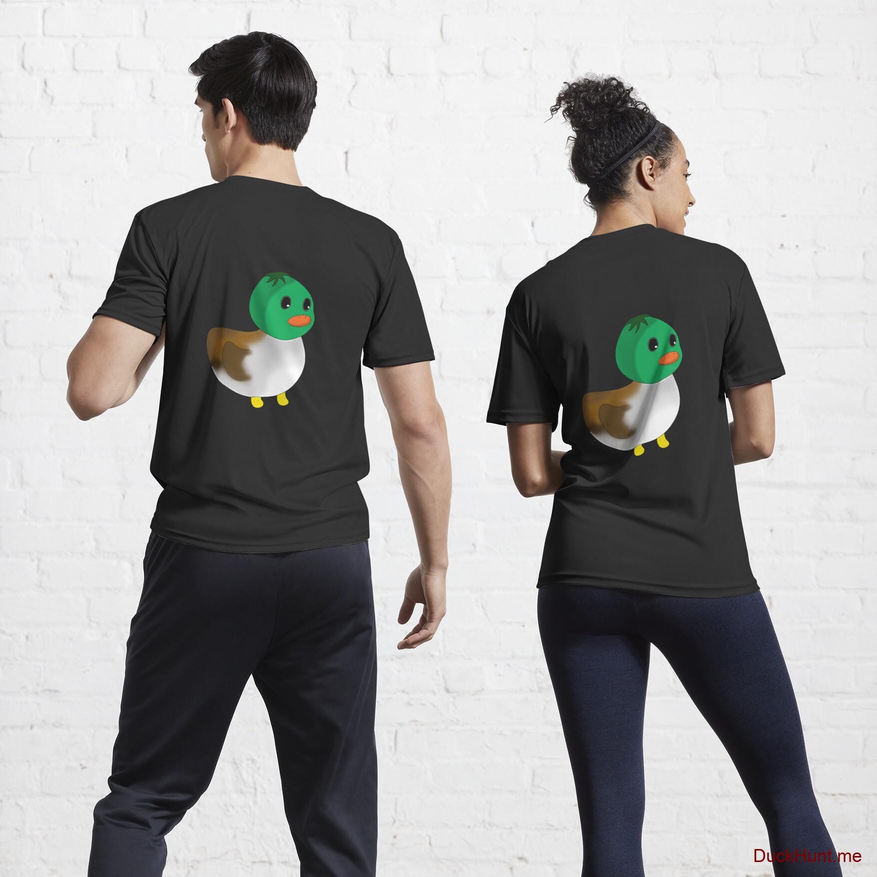 Normal Duck Black Active T-Shirt (Back printed)