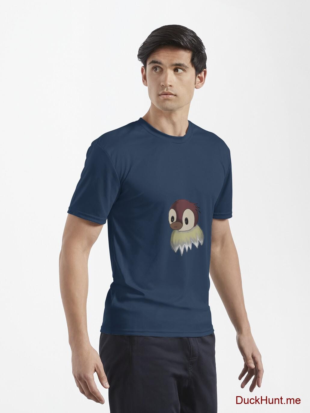 Ghost Duck (fogless) Navy Active T-Shirt (Front printed) alternative image 6