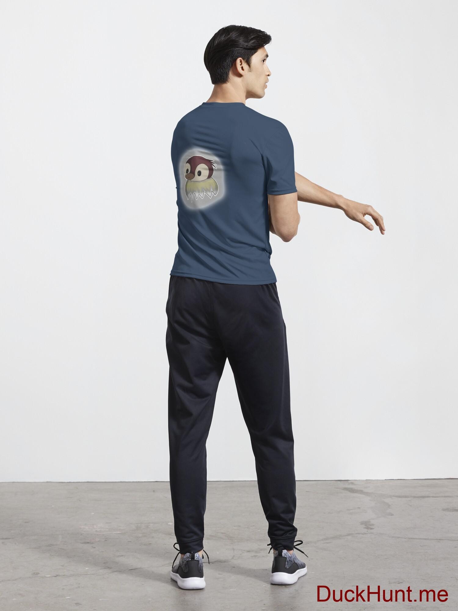 Ghost Duck (foggy) Navy Active T-Shirt (Back printed) alternative image 4