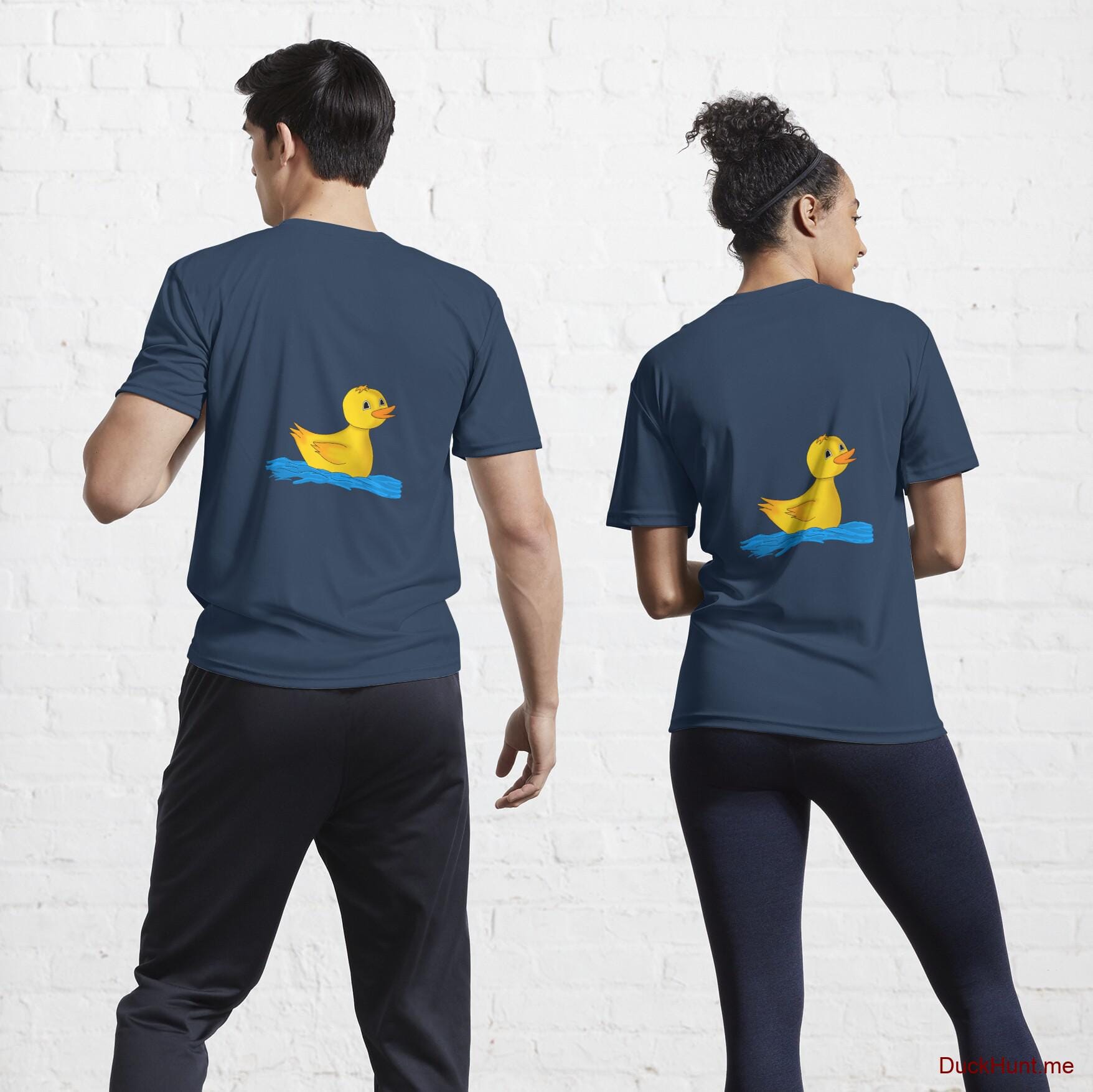 Plastic Duck Navy Active T-Shirt (Back printed)