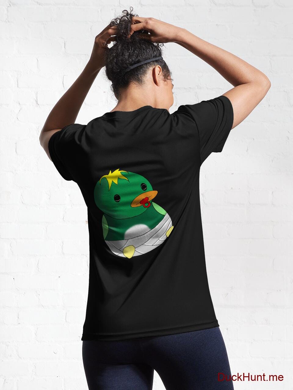 Baby duck Black Active T-Shirt (Back printed) alternative image 5
