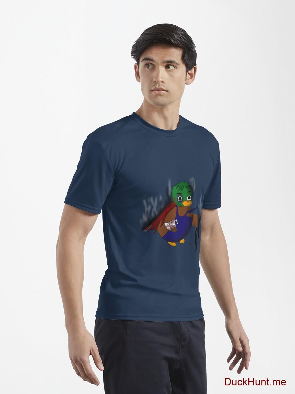 Dead Boss Duck (smoky) Navy Active T-Shirt (Front printed) alternative image 6