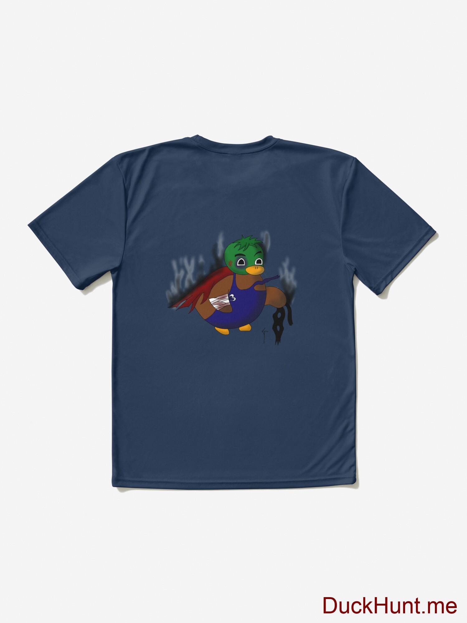 Dead Boss Duck (smoky) Navy Active T-Shirt (Back printed) alternative image 1