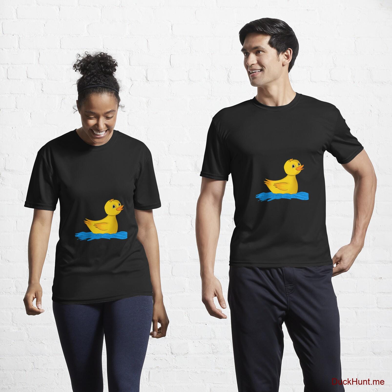 Plastic Duck Black Active T-Shirt (Front printed)