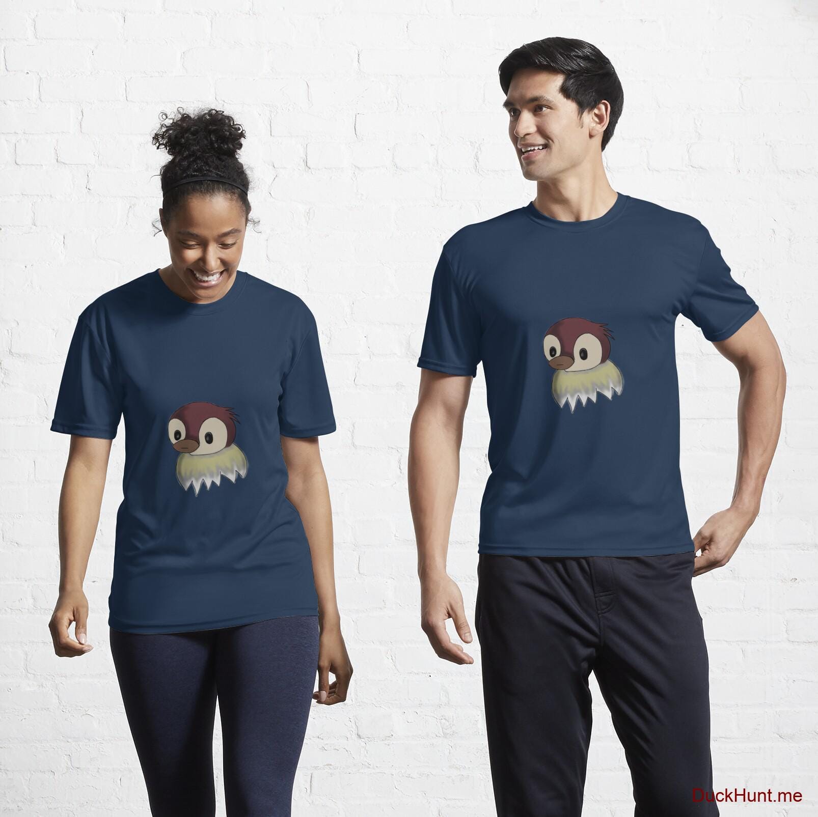 Ghost Duck (fogless) Navy Active T-Shirt (Front printed)