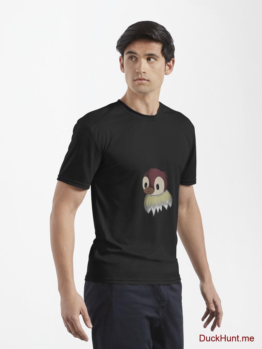 Ghost Duck (fogless) Black Active T-Shirt (Front printed) alternative image 6
