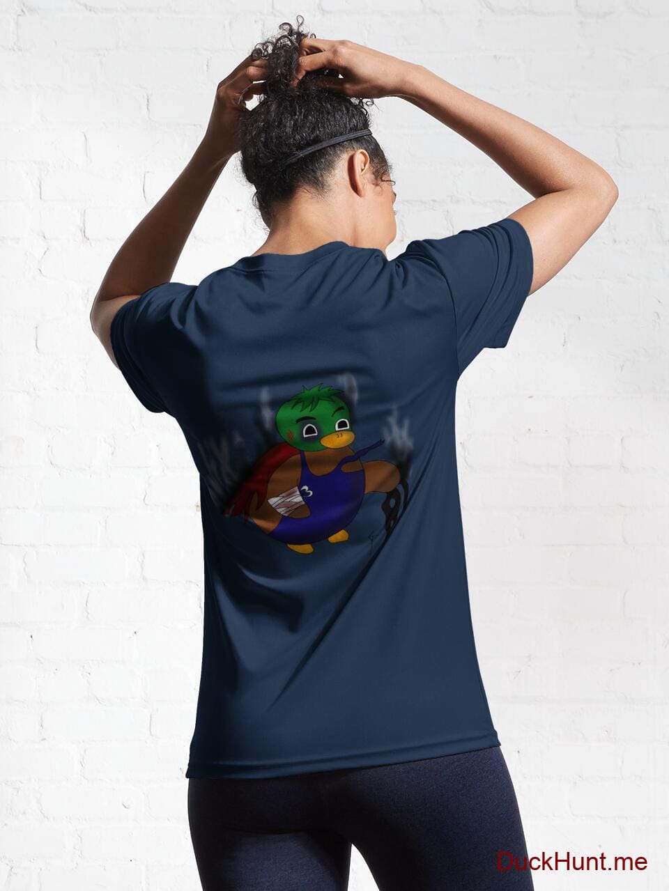 Dead Boss Duck (smoky) Navy Active T-Shirt (Back printed) alternative image 5