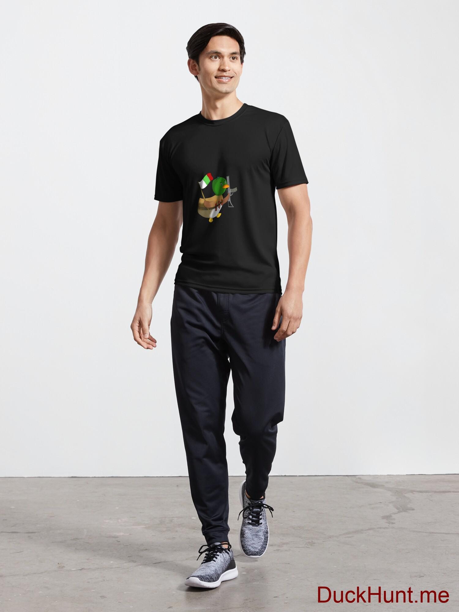 Kamikaze Duck Black Active T-Shirt (Front printed) alternative image 4