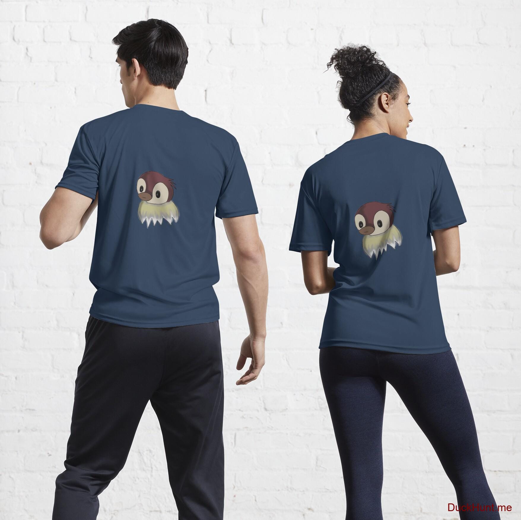 Ghost Duck (fogless) Navy Active T-Shirt (Back printed)