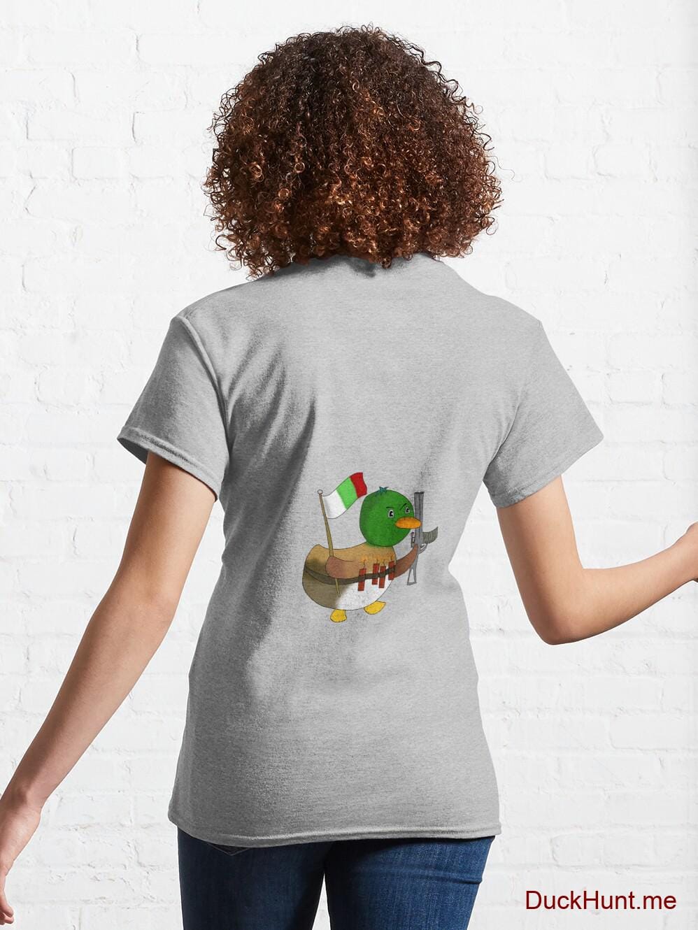 Kamikaze Duck Heather Grey Classic T-Shirt (Back printed) alternative image 4