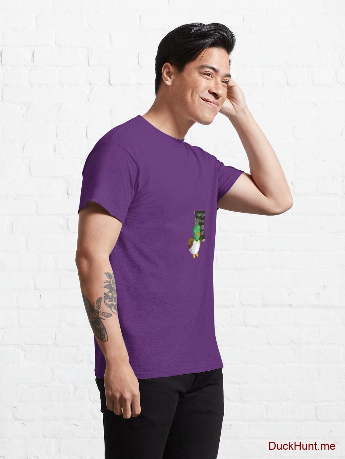 Prof Duck Purple Classic T-Shirt (Front printed) alternative image 4