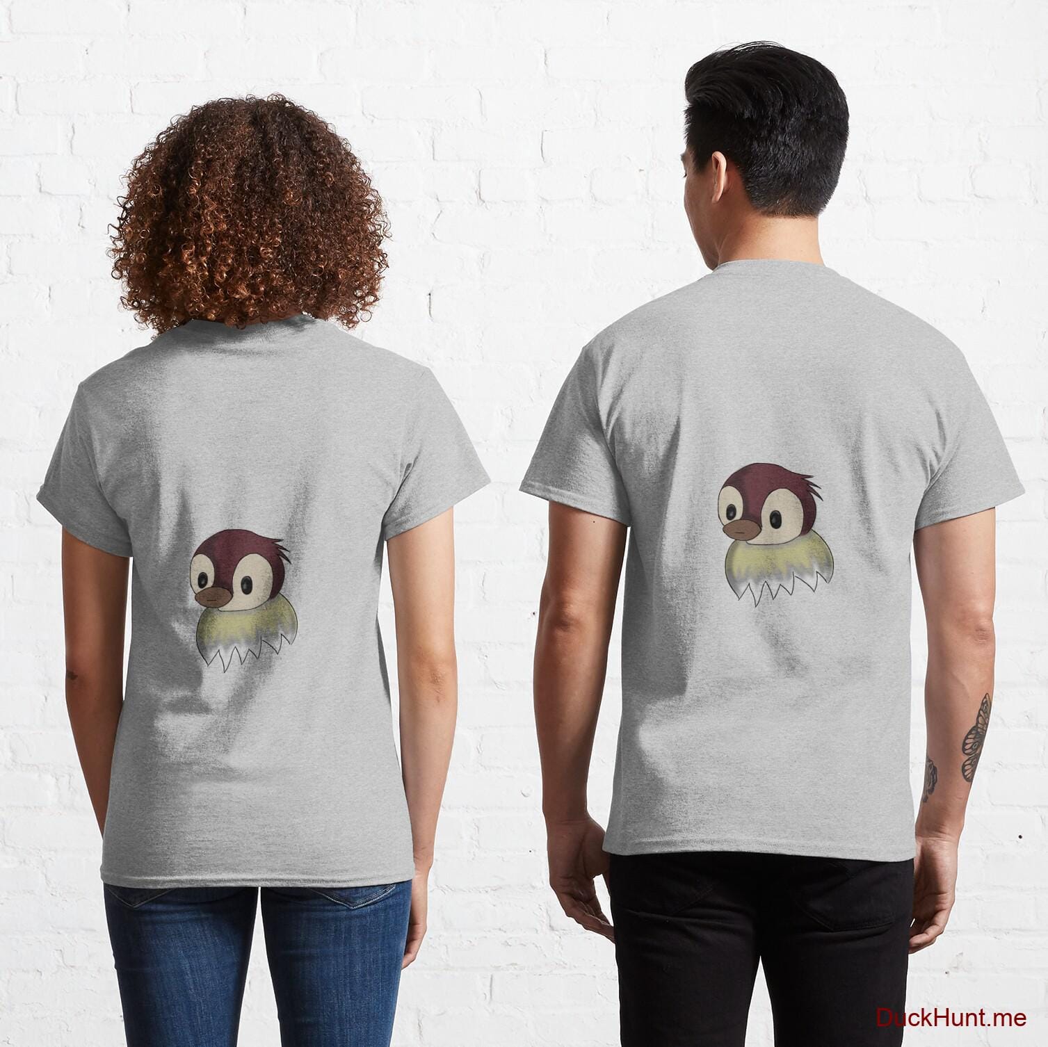 Ghost Duck (fogless) Heather Grey Classic T-Shirt (Back printed)