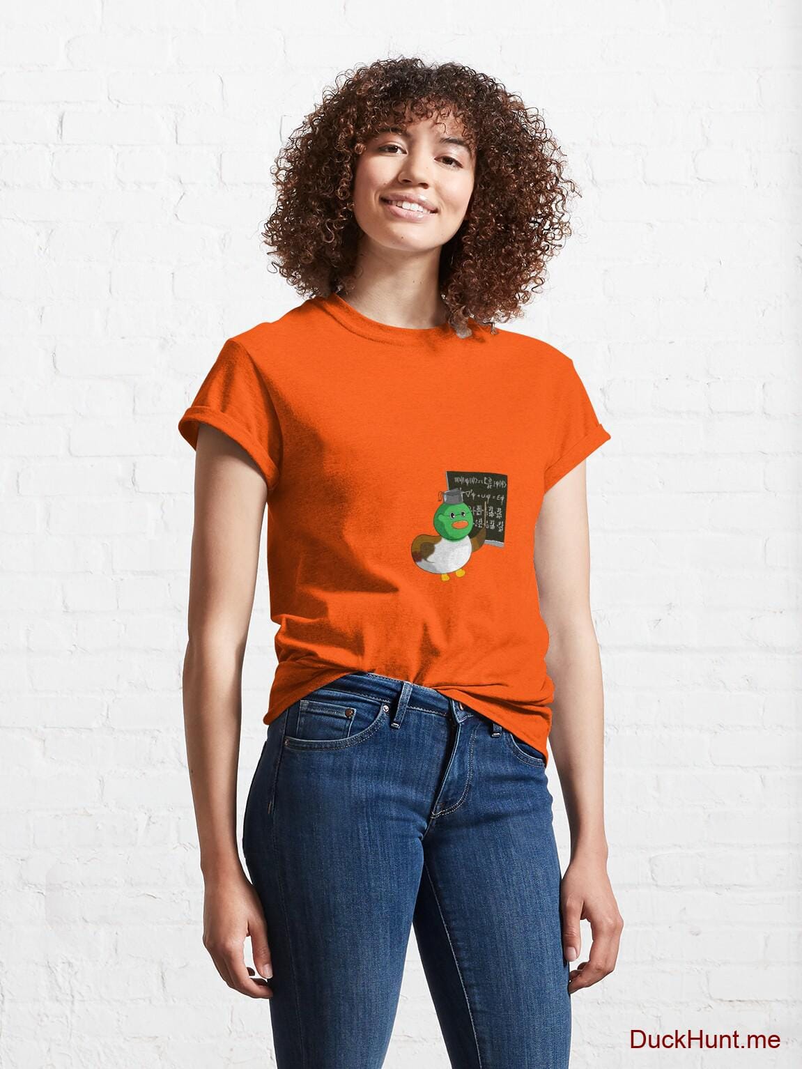 Prof Duck Orange Classic T-Shirt (Front printed) alternative image 3