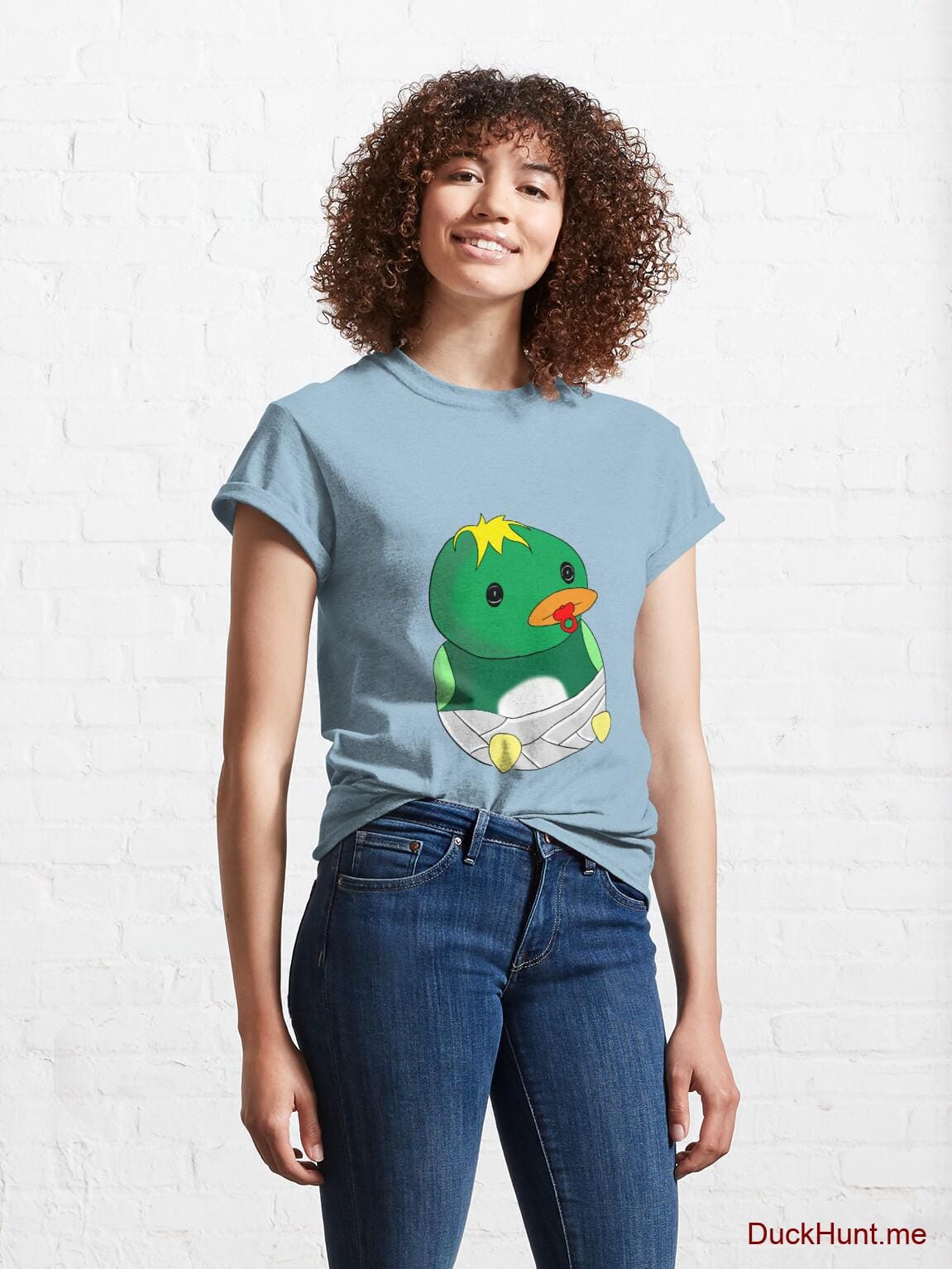 Baby duck Light Blue Classic T-Shirt (Front printed) alternative image 3