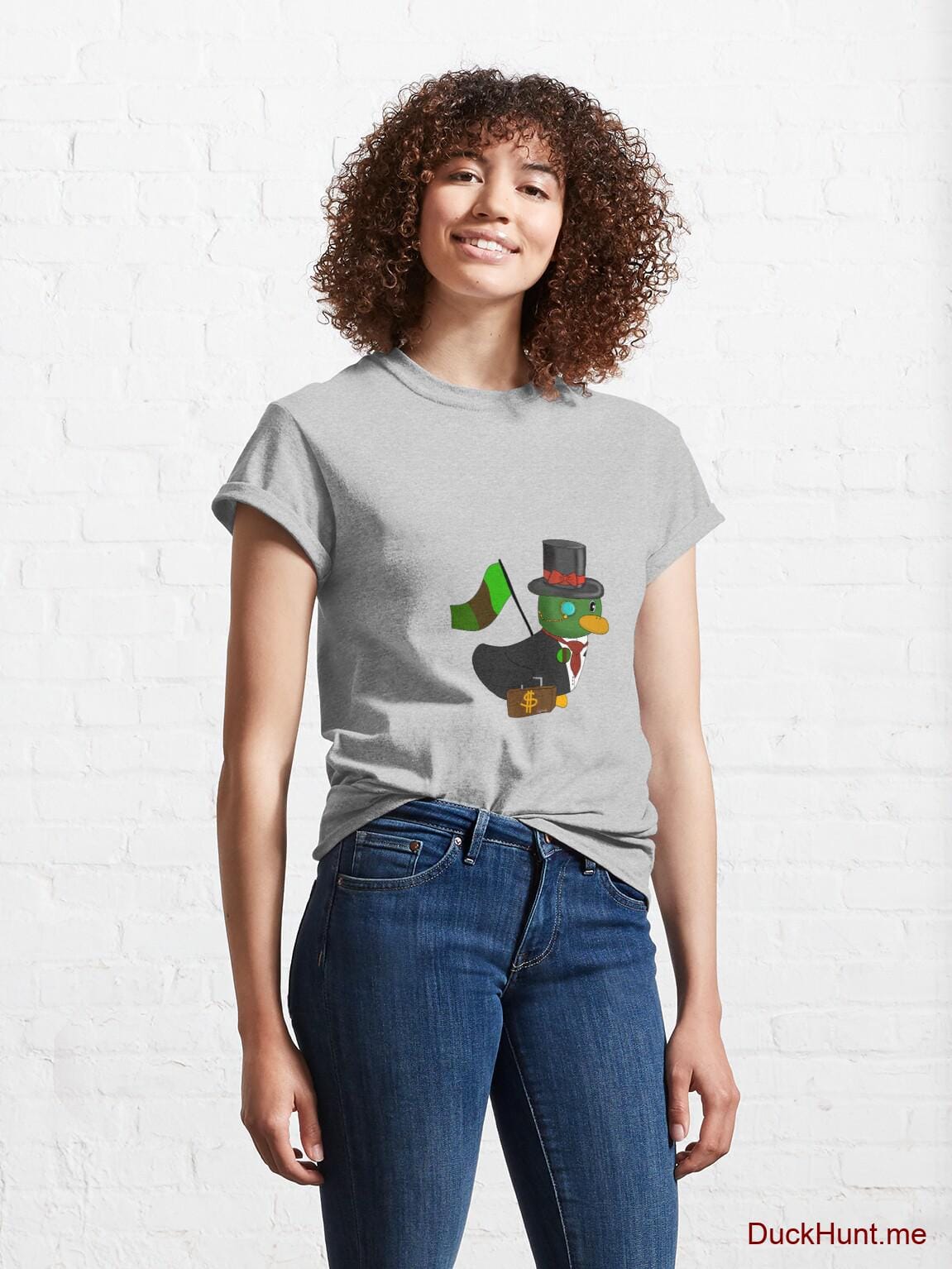 Golden Duck Heather Grey Classic T-Shirt (Front printed) alternative image 3