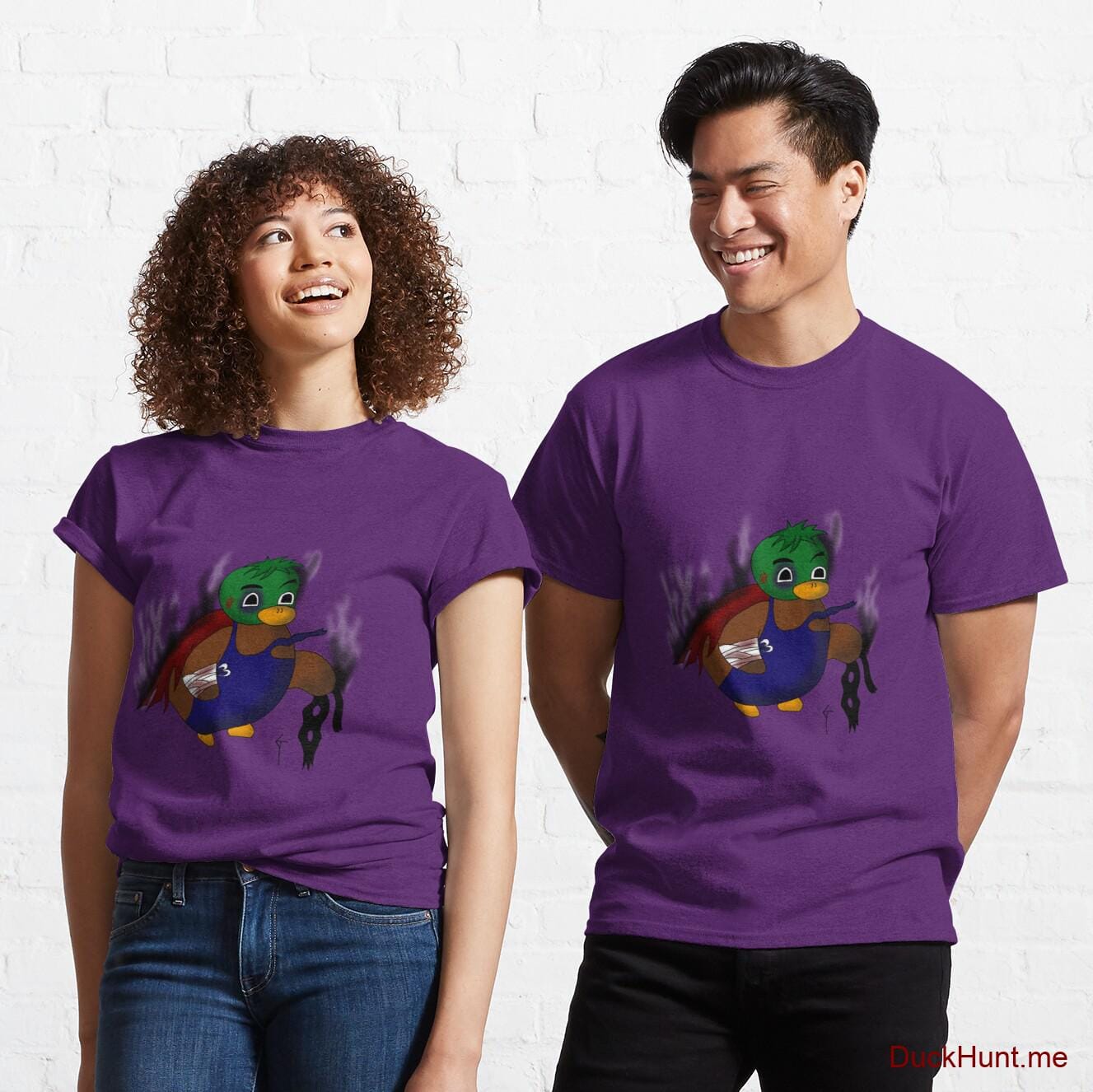 Dead Boss Duck (smoky) Purple Classic T-Shirt (Front printed)
