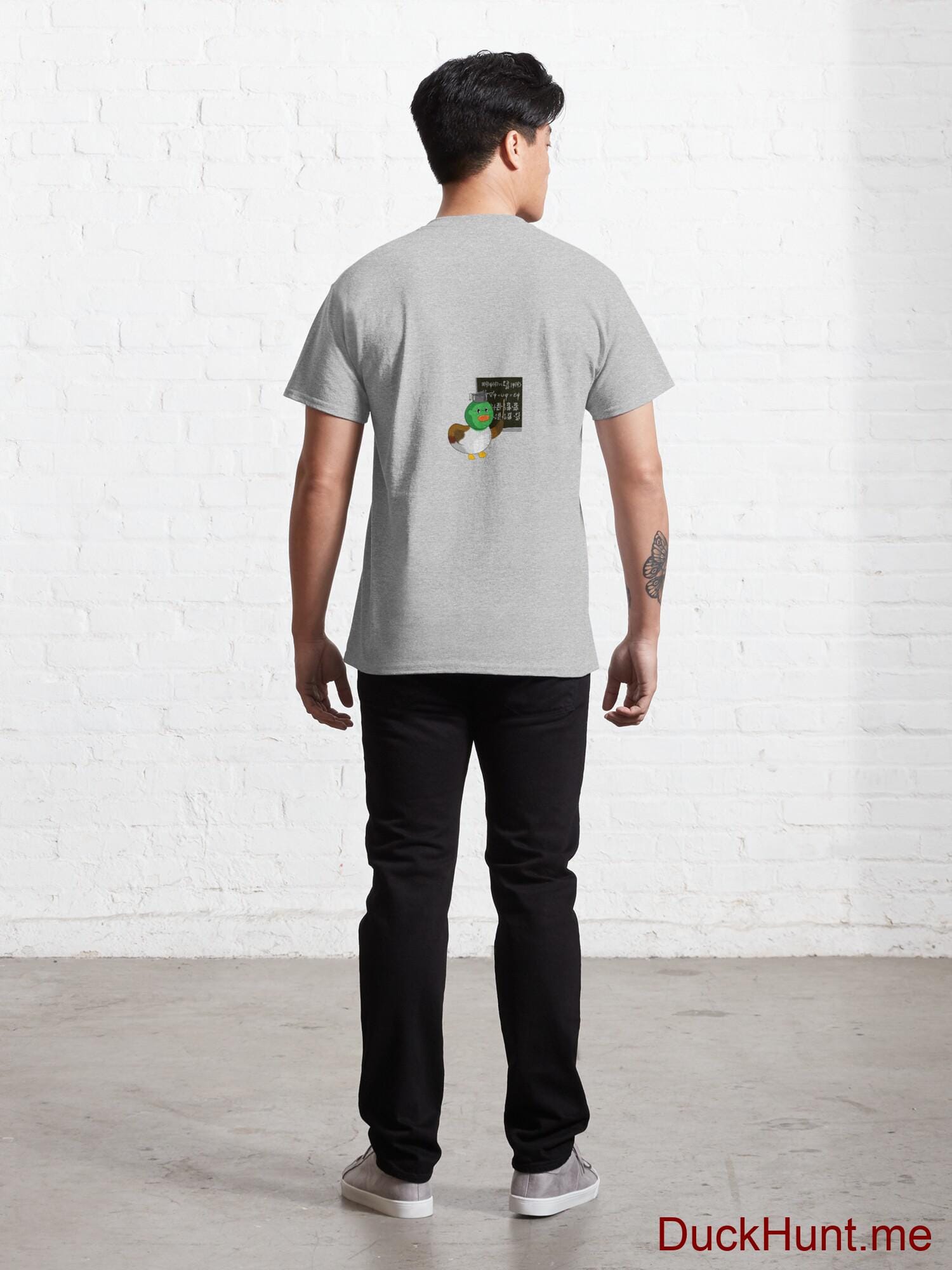 Prof Duck Heather Grey Classic T-Shirt (Back printed) alternative image 3
