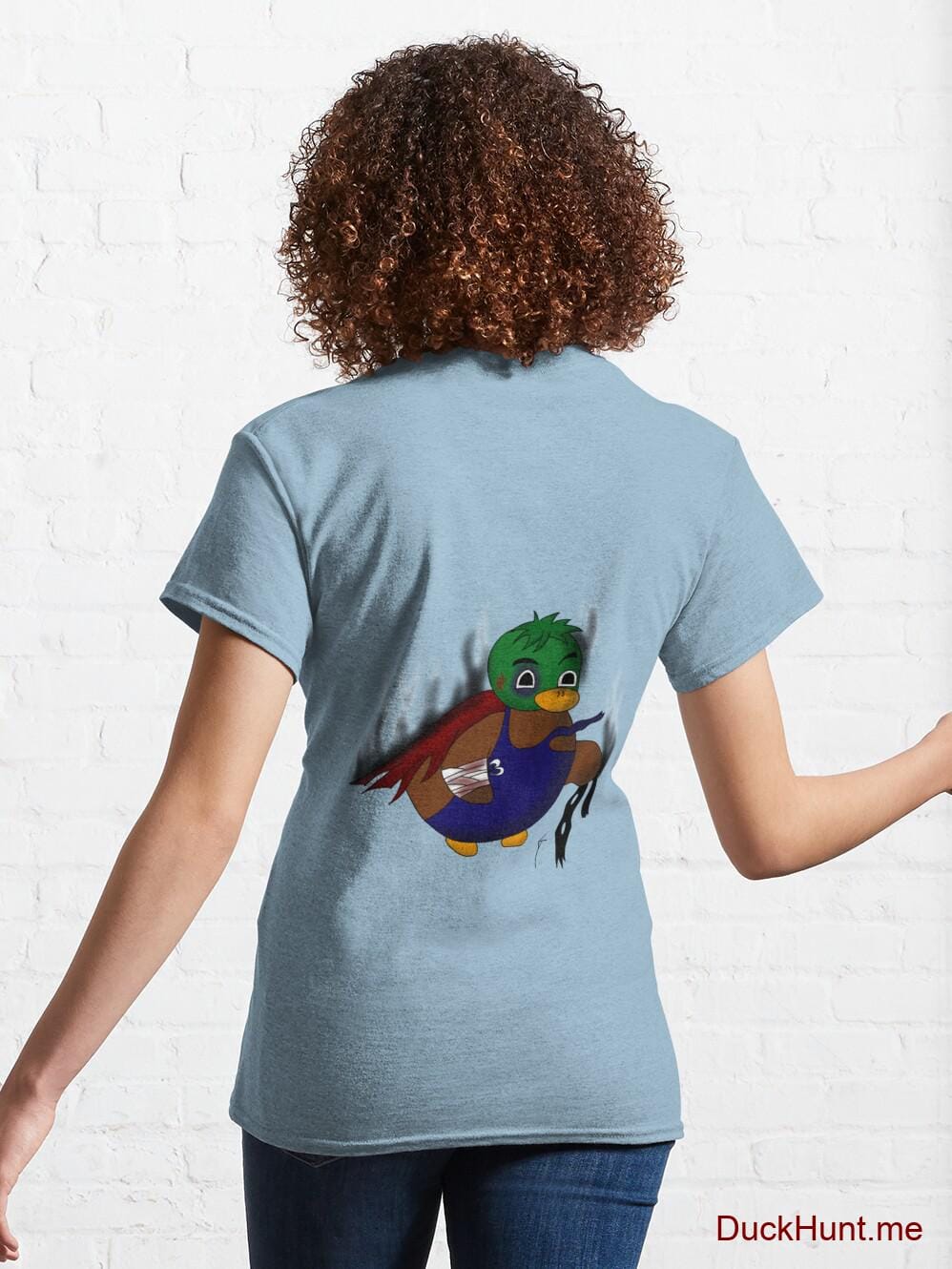 Dead Boss Duck (smoky) Light Blue Classic T-Shirt (Back printed) alternative image 4