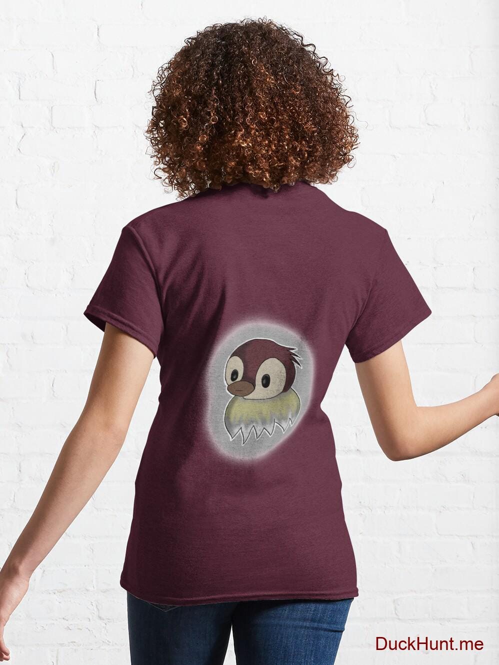 Ghost Duck (foggy) Dark Red Classic T-Shirt (Back printed) alternative image 4