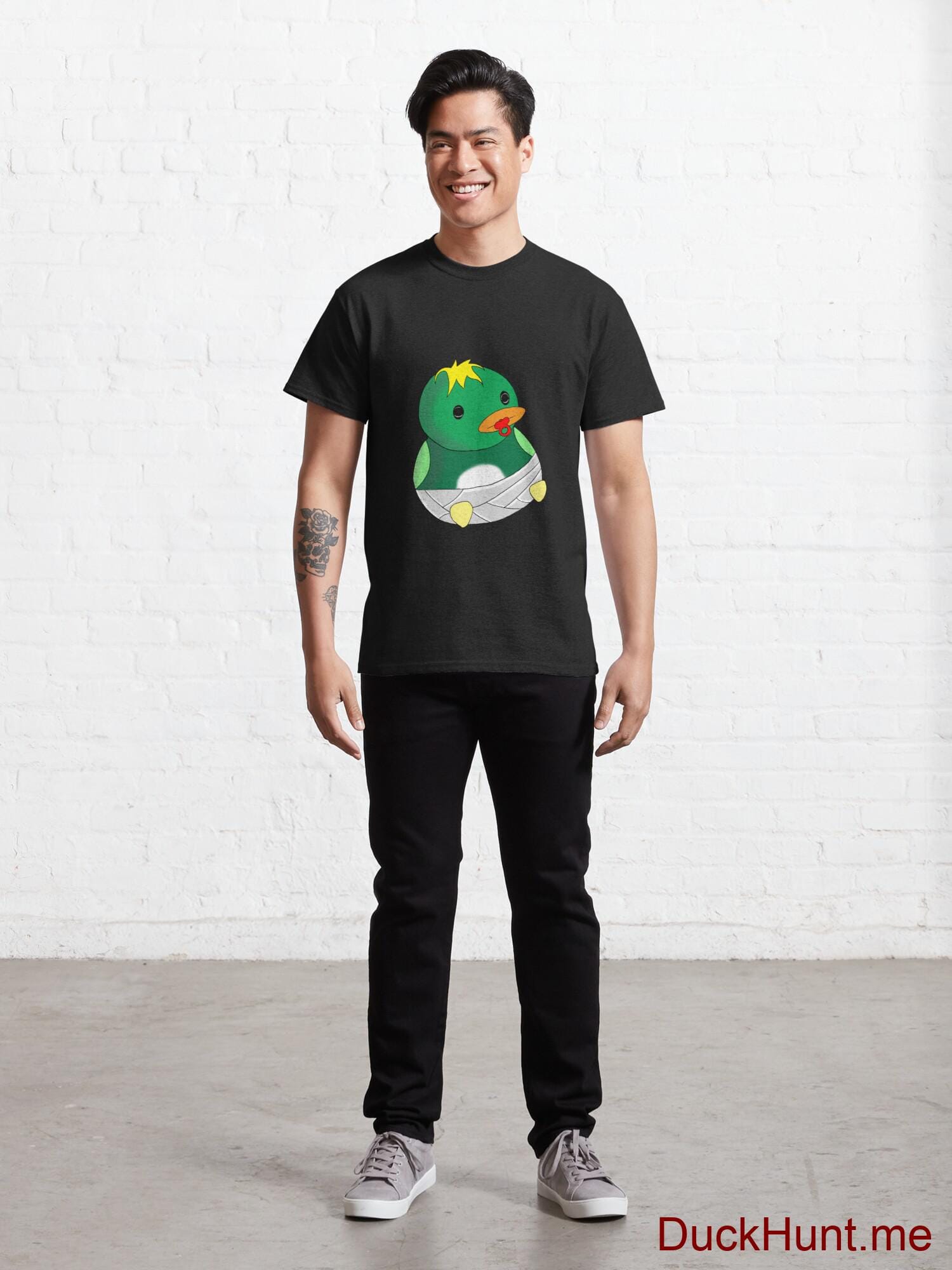 Baby duck Black Classic T-Shirt (Front printed) alternative image 6