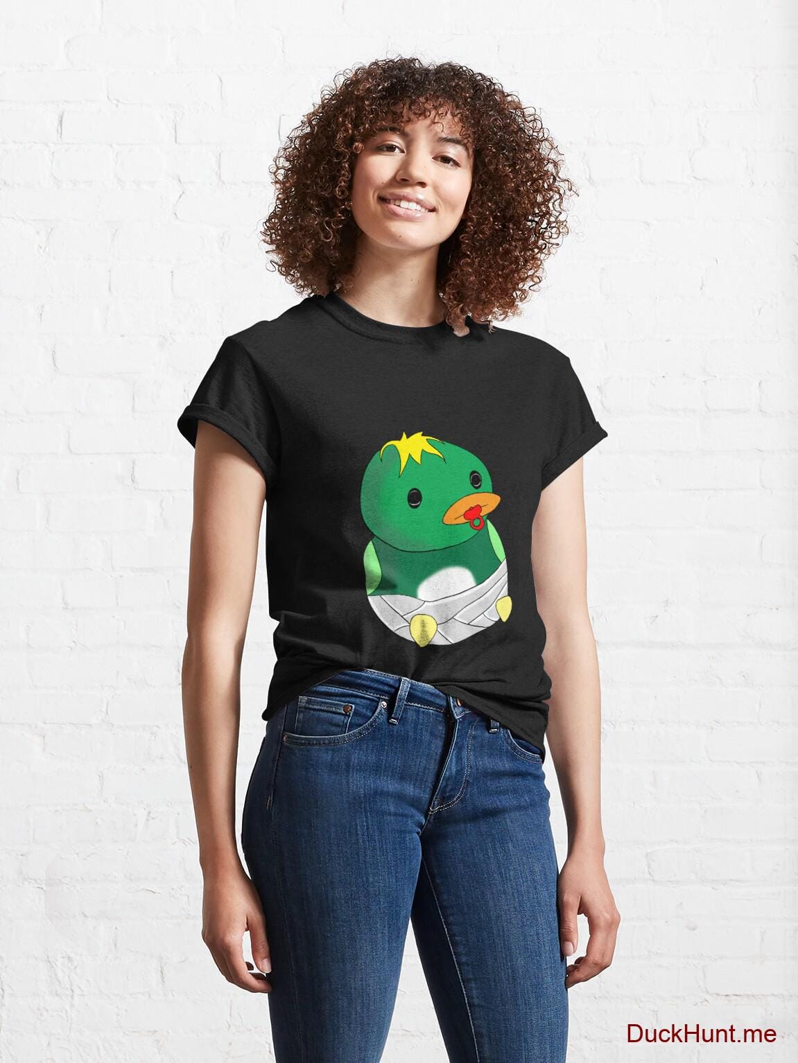 Baby duck Black Classic T-Shirt (Front printed) alternative image 3