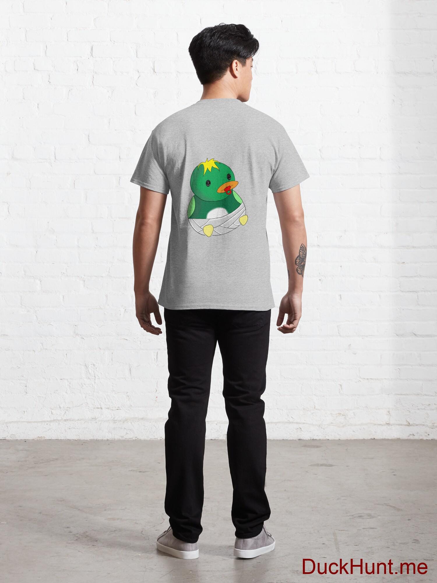Baby duck Heather Grey Classic T-Shirt (Back printed) alternative image 3