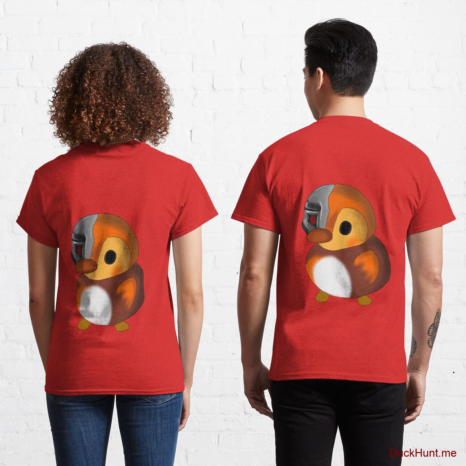 Mechanical Duck Red Classic T-Shirt (Back printed)