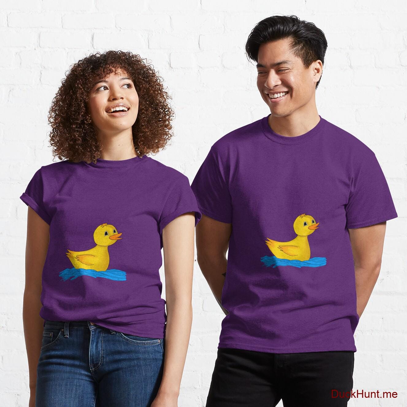 Plastic Duck Purple Classic T-Shirt (Front printed)
