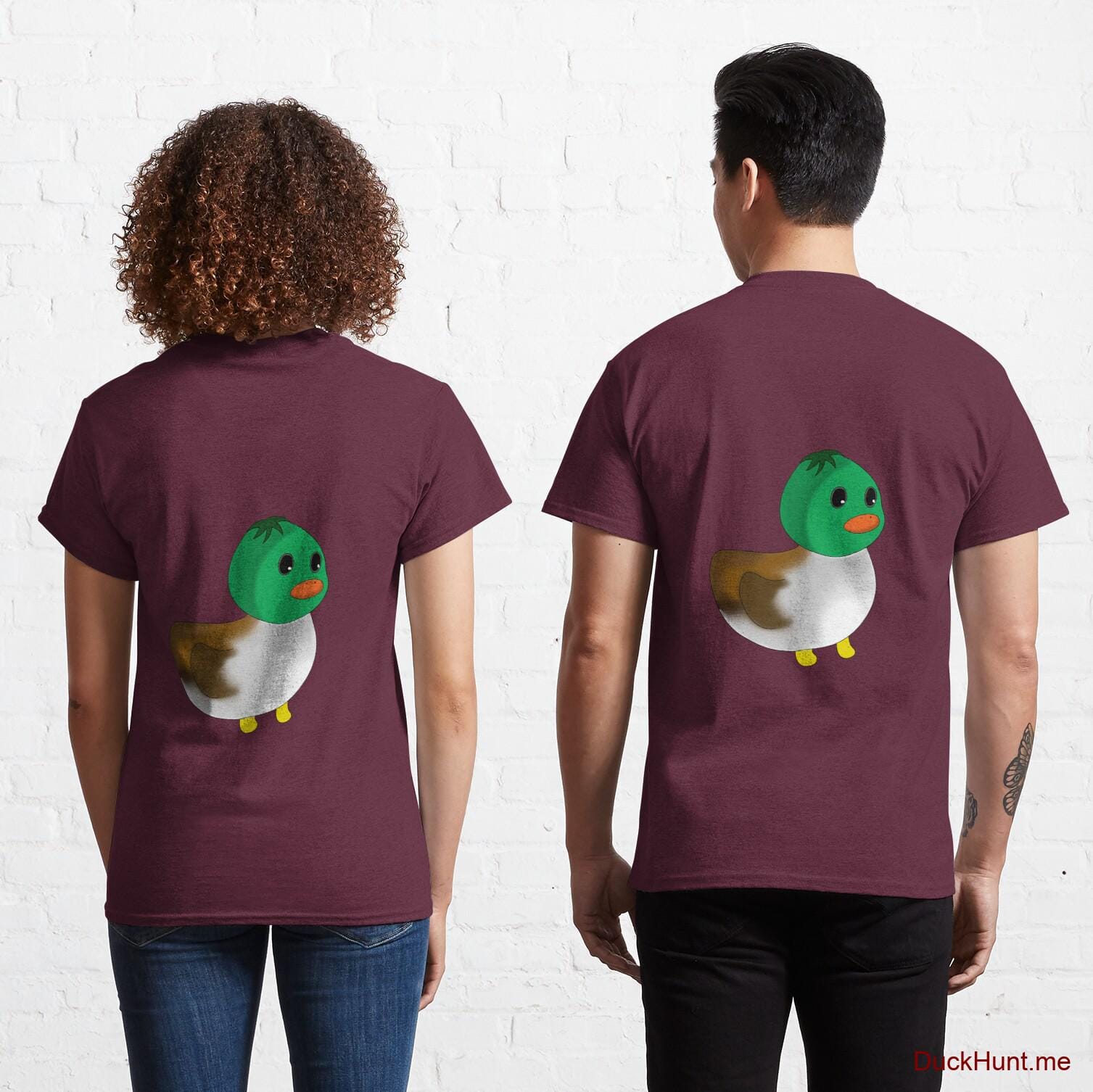 Normal Duck Dark Red Classic T-Shirt (Back printed)