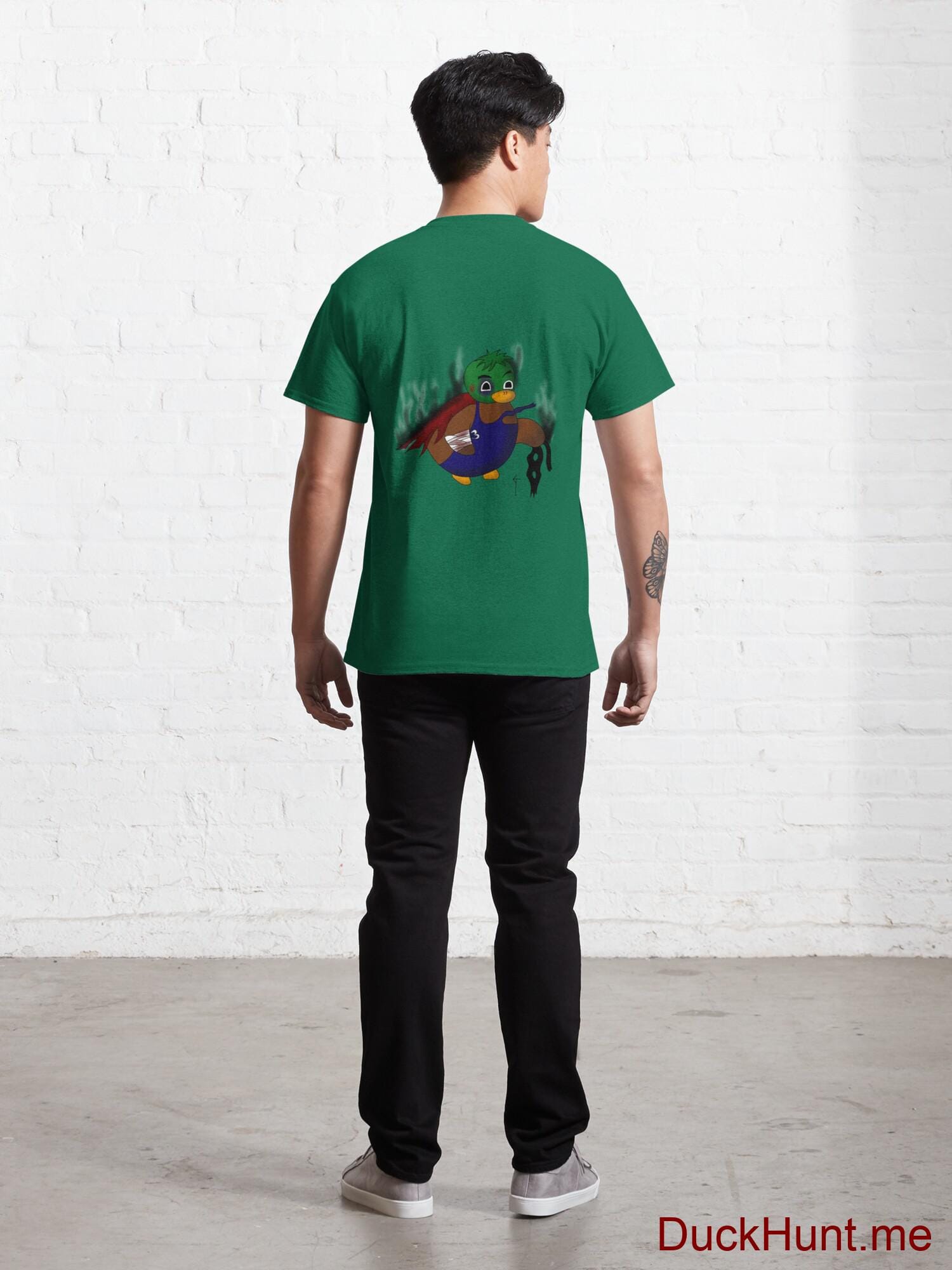 Dead Boss Duck (smoky) Green Classic T-Shirt (Back printed) alternative image 3
