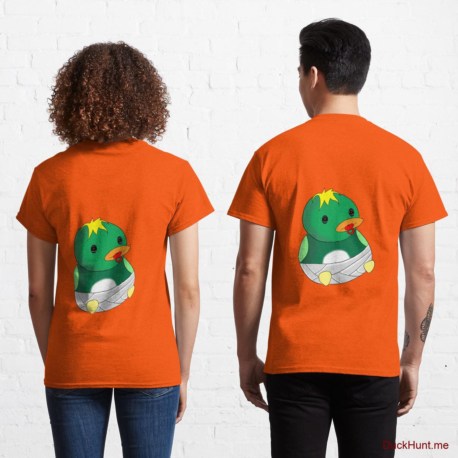 Baby duck Orange Classic T-Shirt (Back printed)